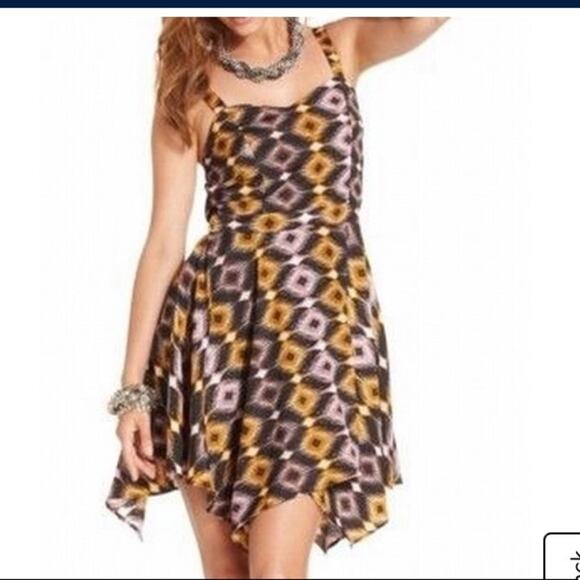 Bar III geometric purple printed dress - Picture 1 of 7